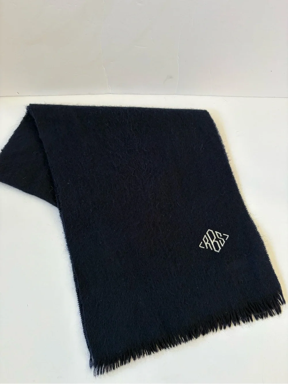 Christian Dior Monsieur Luxury 100% Merino Wool Scarf Lightweight Dark Blue RBS